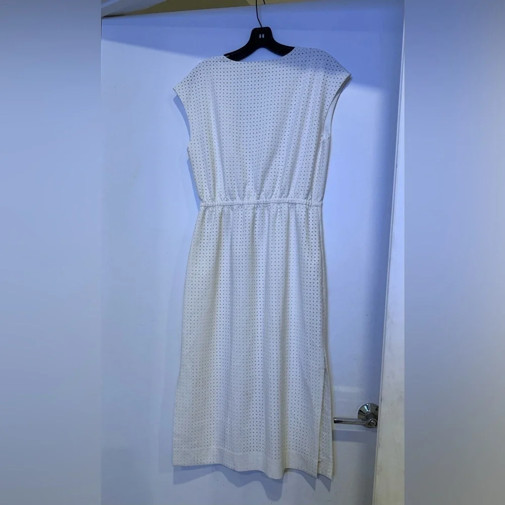 J. Crew Perforated Laser Cut Diamonds Draped Midi Dress  Size 6 Dainty